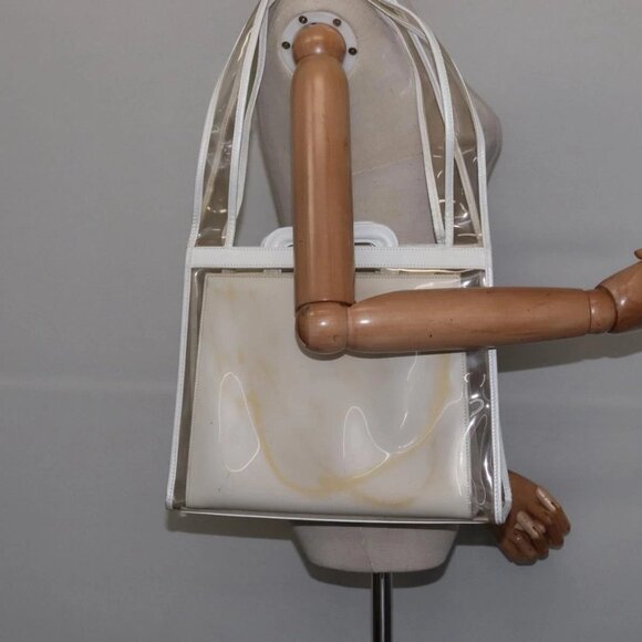 GUCCI Tote Bag Vinyl Clear Silver 001 2122 1773 Auth 143275 - Picture 3 of 16